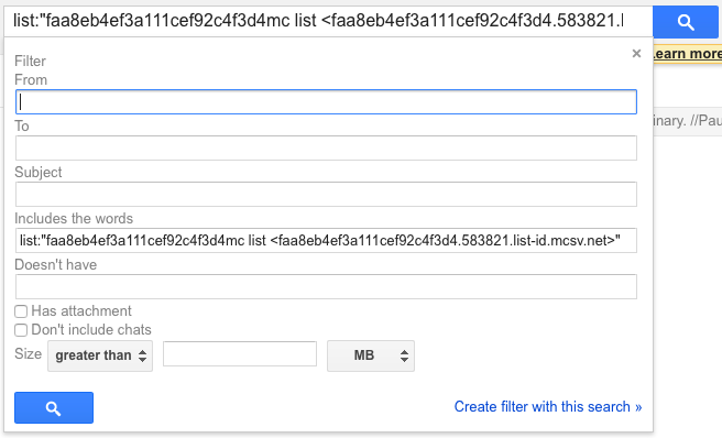 Gmail Filter Search