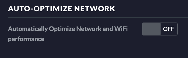 Optimize Network settings